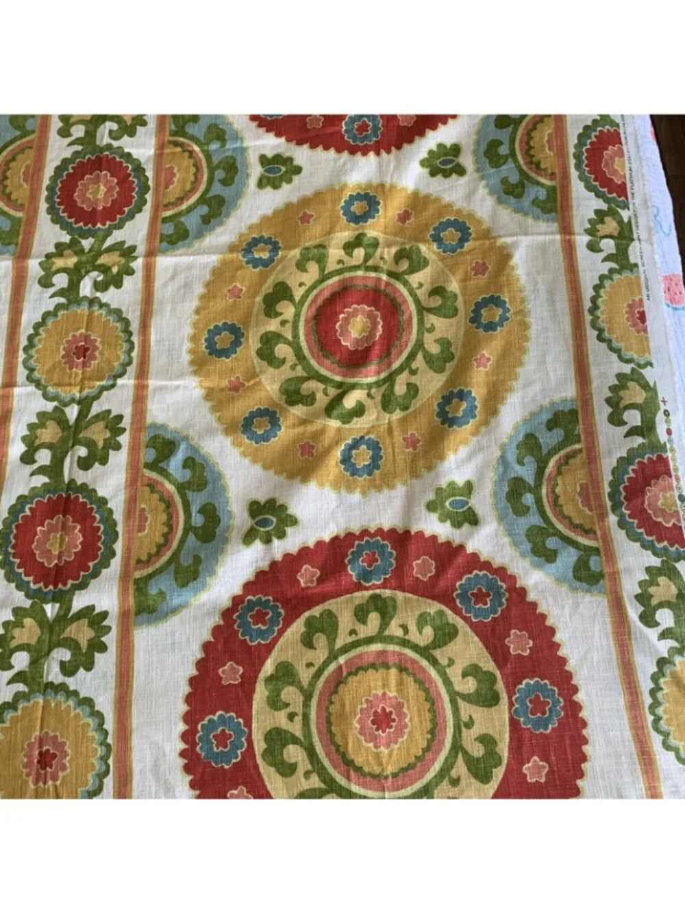 Richloom Floral Geometric Linen Blend Drapery Fabric 1 3/4 Yard 53” Width